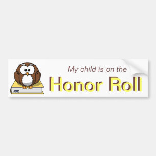 Yellow Honour Roll Bumper Sticker