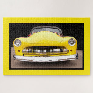 Yellow Hood Hotrod Toothy Grill Photograph Jigsaw Puzzle