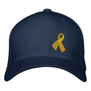 Yellow Hope Ribbon Solidarity Embroidered Hat