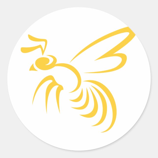 Yellow Hornet Logo Classic Round Sticker (Front)