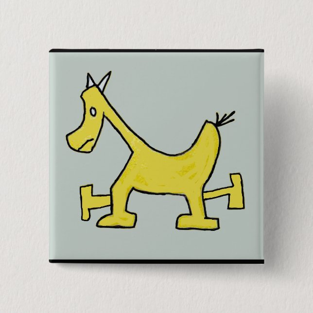 Yellow Horse 15 Cm Square Badge (Front)