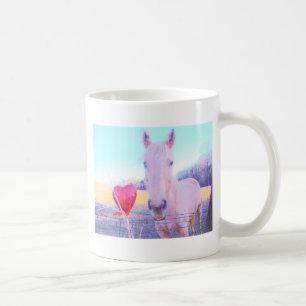 Yellow Horse and Red  Heart Coffee Mug
