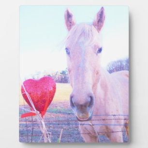 Yellow Horse and Red  Heart Plaque