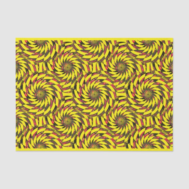 Yellow Hot Coals Glowing Embers Swirling Pattern Tissue Paper (Front)