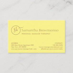 Yellow Hot Stone Spa Retreat Massage Business Card