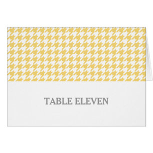 Yellow Houndstooth Table Number Card