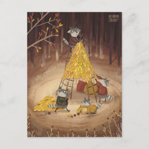 Yellow House by Alexandra Dikaia Postcard