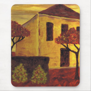 Yellow House Mouse Pad