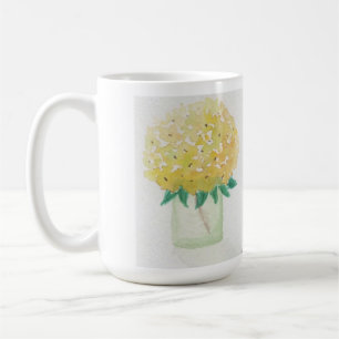 Yellow Hydrangeas in a vase Coffee Mug
