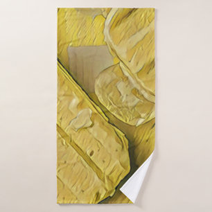 Yellow ice cream cone popsicle bath towel set