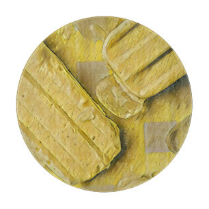 Yellow ice cream cone popsicle cutting board