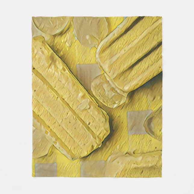 Yellow ice cream cone popsicle fleece blanket (Front)
