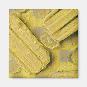 Yellow ice cream cone popsicle magnet