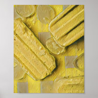 Yellow ice cream cone popsicle