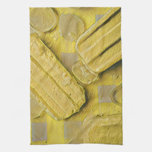 Yellow ice cream cone popsicle tea towel