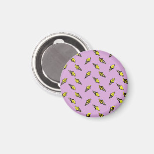 Yellow ice cream on purple magnet