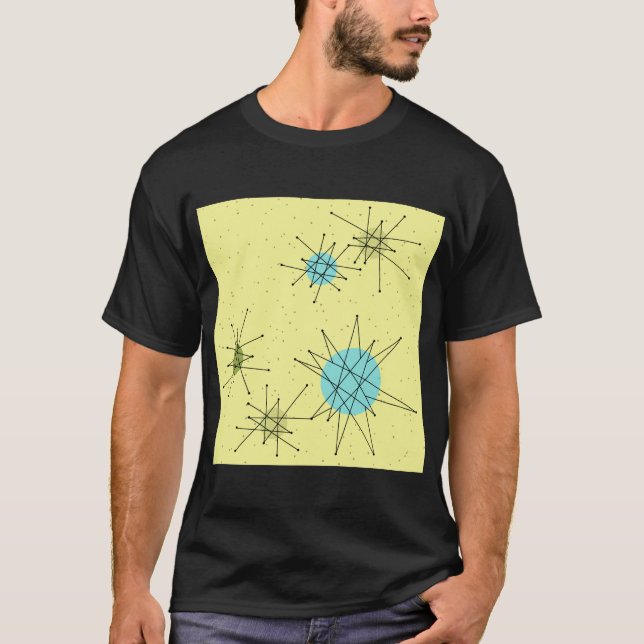 Yellow Iconic Atomic Starbursts T-Shirt (Front)