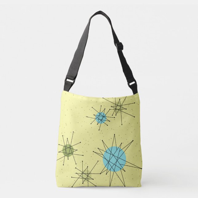 Yellow Iconic Atomic Starbursts Tote Bag (Front)