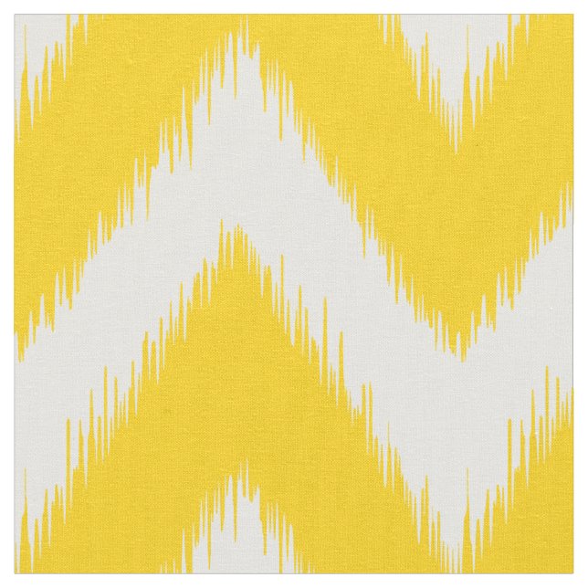 Yellow Ikat Chevron Fabric (Close Up)