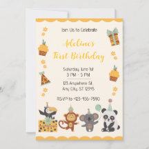 Yellow Illustrative First Birthday