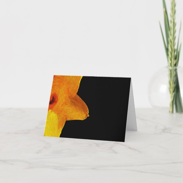 Yellow Impressionist Daffodil Note Card (Front)