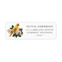 Yellow Indian Ringneck Parakeet Floral