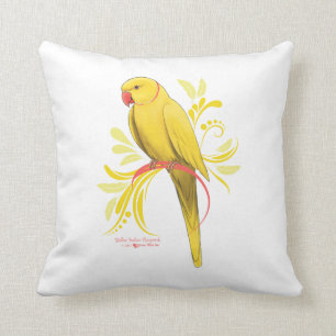 Yellow Indian Ringneck Parrot Cushion