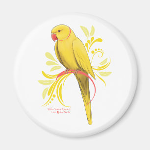 Yellow Indian Ringneck Parrot Magnet