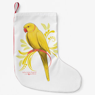 Yellow Indian Ringneck Parrot Small Christmas Stocking