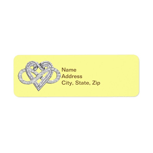 Yellow Infinity Heart Address Labels (Front)