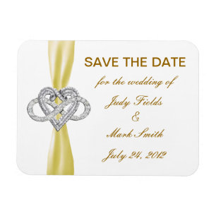 Yellow Infinity Heart Save The Date Magnet