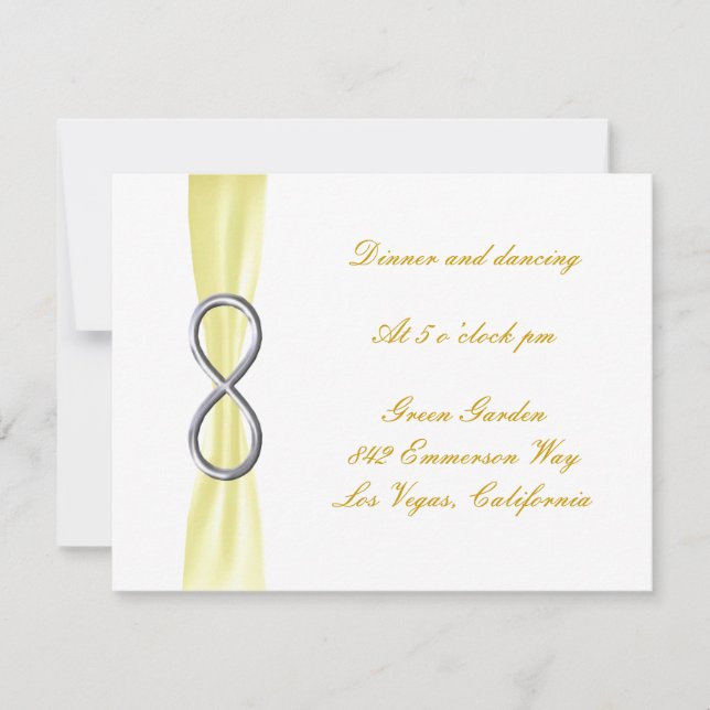 Yellow Infinity Wedding Reception Card (Front)