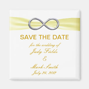 Yellow Infinity Wedding Save The Date Magnet