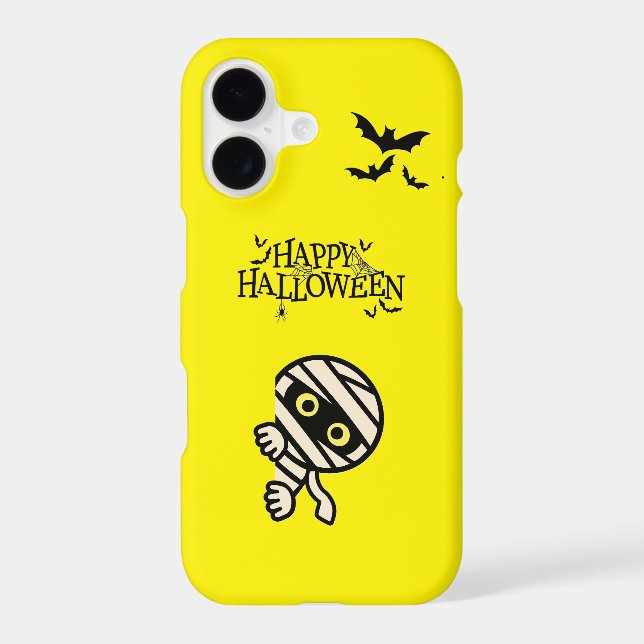 Yellow iPhone 17 Case with Cute Halloween Ghost De (Back)