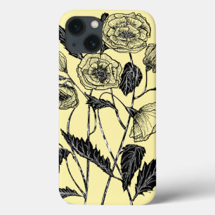 Yellow iPhone Case with Flowers - Choose Colour