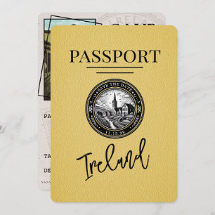 Yellow Ireland Passport Save The Date