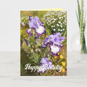 Yellow Iris and Irises Flower Floral Card