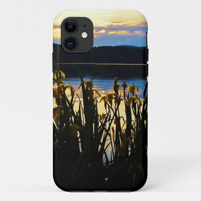 Yellow Iris at Lake Arrowhead shore Case-Mate iPhone Case (Back)