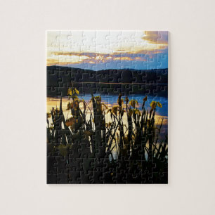 Yellow Iris at Lake Arrowhead shore Jigsaw Puzzle