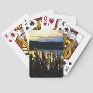 Yellow Iris at Lake Arrowhead shore Playing Cards