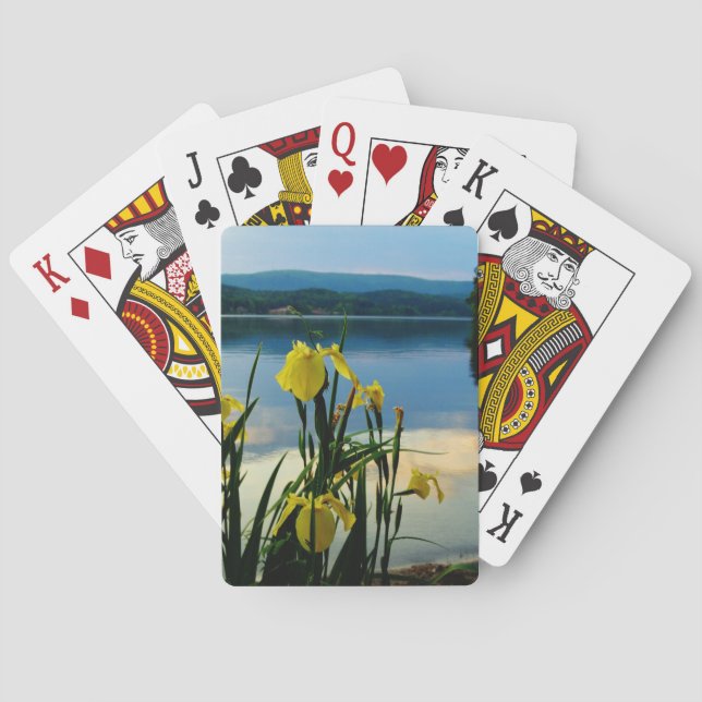 Yellow Iris at Lake Shore Playing Cards (Back)