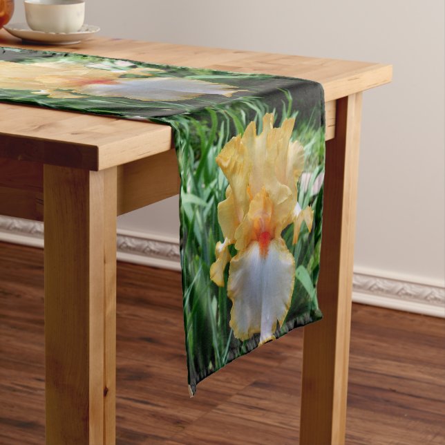 Yellow Iris Botanical 14" X 72" Table Runner (In Situ)