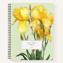 Yellow Iris Customisable Name Light Lemon Green