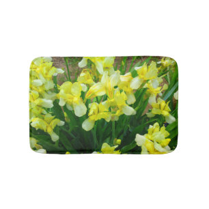 Yellow Iris Flower Bath Mat