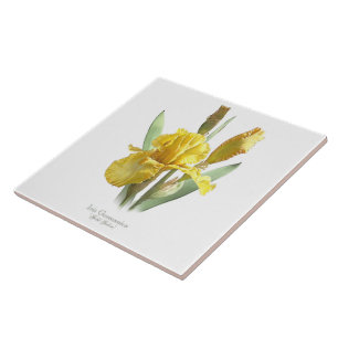 Yellow Iris Flower Ceramic Tile