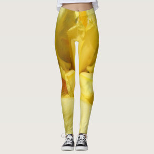 Yellow Iris Flower Close Up Leggings