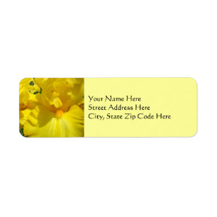 Yellow Iris Flowers Address Label stickers Floral