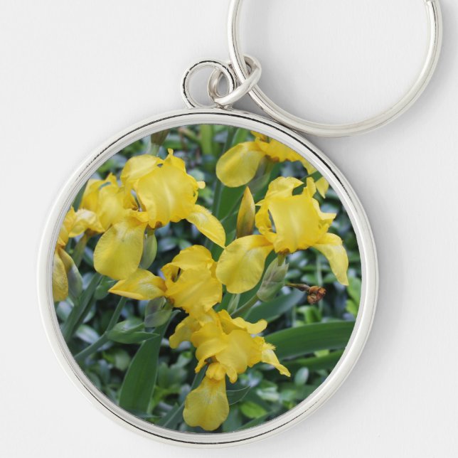 Yellow Iris Flowers Key Ring (Front)