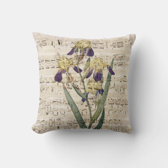 yellow iris music cushion (Front)