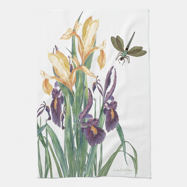 Yellow Iris Tea Towel (Vertical)
